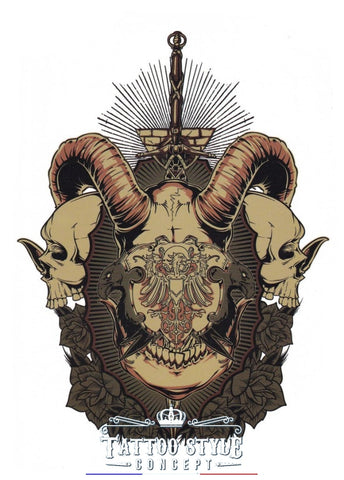 Tatouage Triple Jugement - Tête De Mort Skull